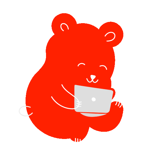 Panda with laptop: Red panda mascot with a laptop, symbolizing the Enquire button for starting new projects.