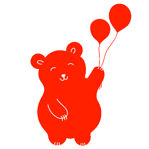 Panda with balloons: Red panda mascot holding balloons, symbolizing the Apply button for career and collaboration opportunities.
